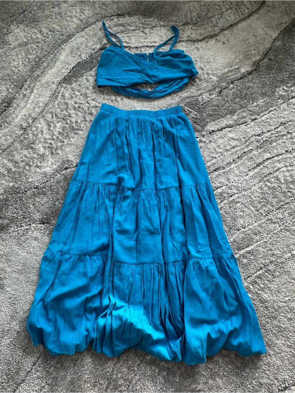 Princess Polly Blue Tiered Maxi Skirt - Women